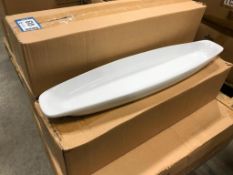 2 CASES OF 17.5" X 4" WHITE PORCELAIN CANOE PLATE, ARCOROC CAPITALE FJ827 - CASE OF 12 - NEW