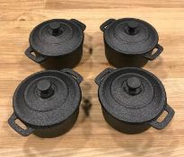 TOMLINSON CAST IRON MINI POTS - 1023011 - LOT OF 4 - NEW