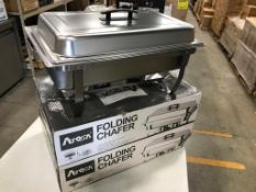ATOSA 8QT STAINLESS STEEL CHAFER DISH W/ FOLDING LEGS - LOT OF 3 - NEW