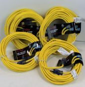 CASE OF (6) CENTURY, PRO STAR - 40' 14/3 SJTW EXTENSION CORD YELLOW - NEW