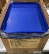 CASE OF 48 BLUE 12" X 16" TEXTURED FAST FOOD TRAYS - JOHNSON ROSE 86126 - NEW