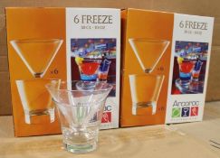 2 CASES OF FREEZE COCKTAIL GLASSES, ARCOROC C2773 - 6/CASE - NEW