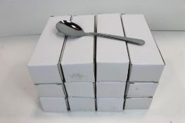 12 DOZEN WINDSOR SOUP SPOONS -JOHNSON ROSE 2056 -LOT OF 144 - NEW