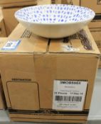 DUDSON MOSAIC BLUE CHEF'S BOWL 8" - 12/CASE, MADE IN ENGLAND