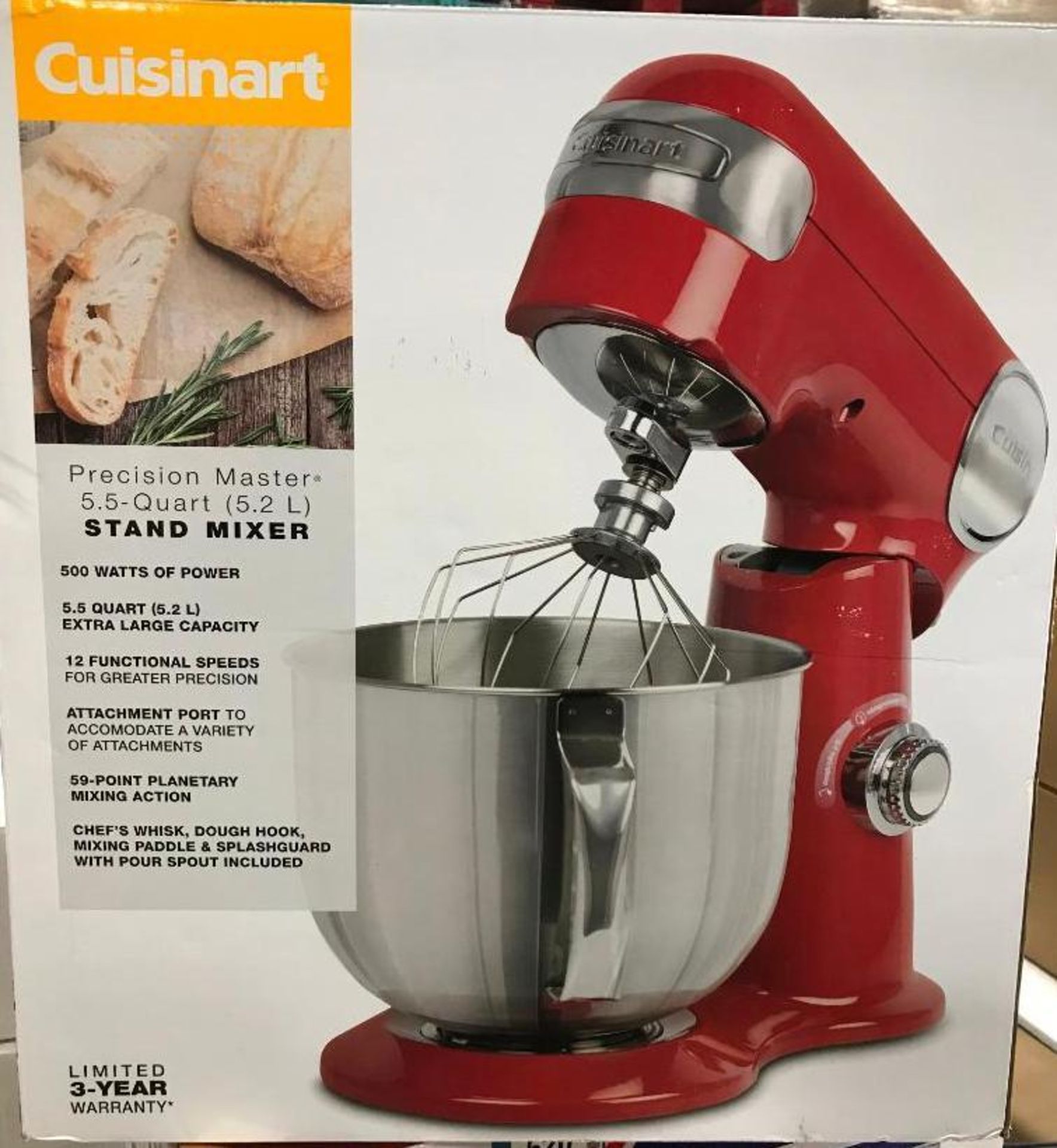CUISINART PRECISION MASTER 5.5QT RED STAND MIXER - Image 2 of 4