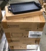 7.5" X 4.5" CAST IRON CASSEROLE DISHES, ARCOROC FJ514 - LOT OF 16 - NEW