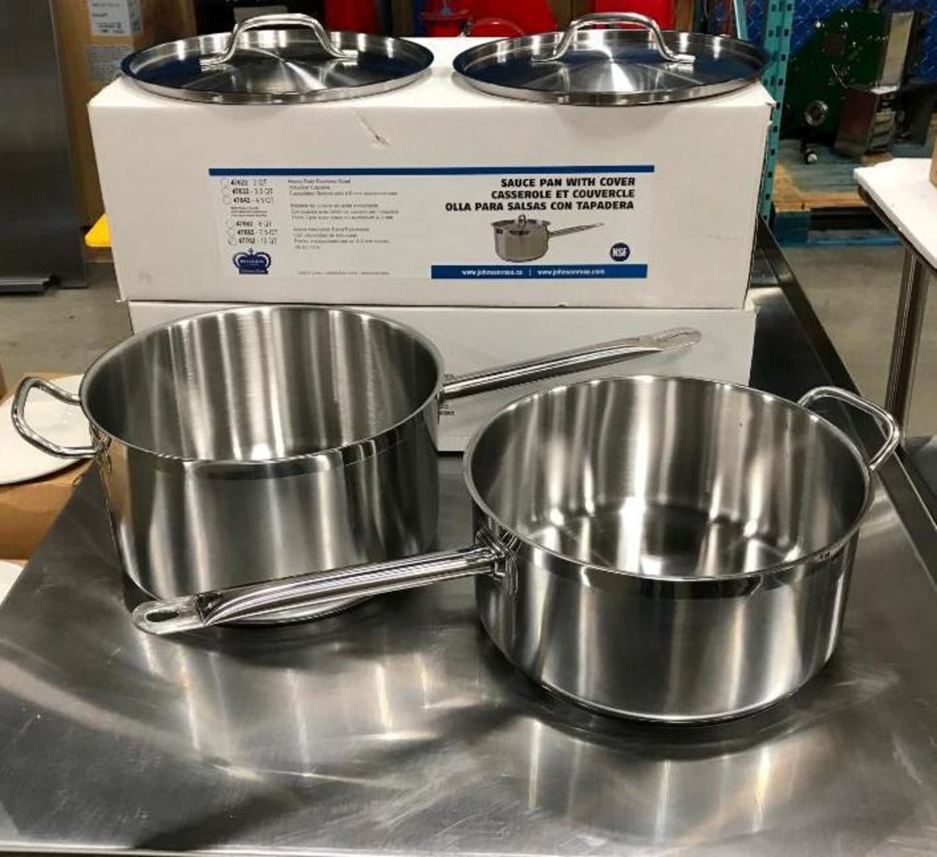 10QT & 7.5QT HEAVY DUTY STAINLESS SAUCE PAN SET INDUCTION CAPABLE - NEW - Image 3 of 3