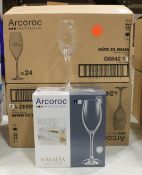 7.25OZ/220ML MALEA FLUTE GLASSES - LOT OF 48 (2 CASES), ARCOROC - NEW