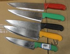 LOT OF 5 USED SHARPENED KNIVES