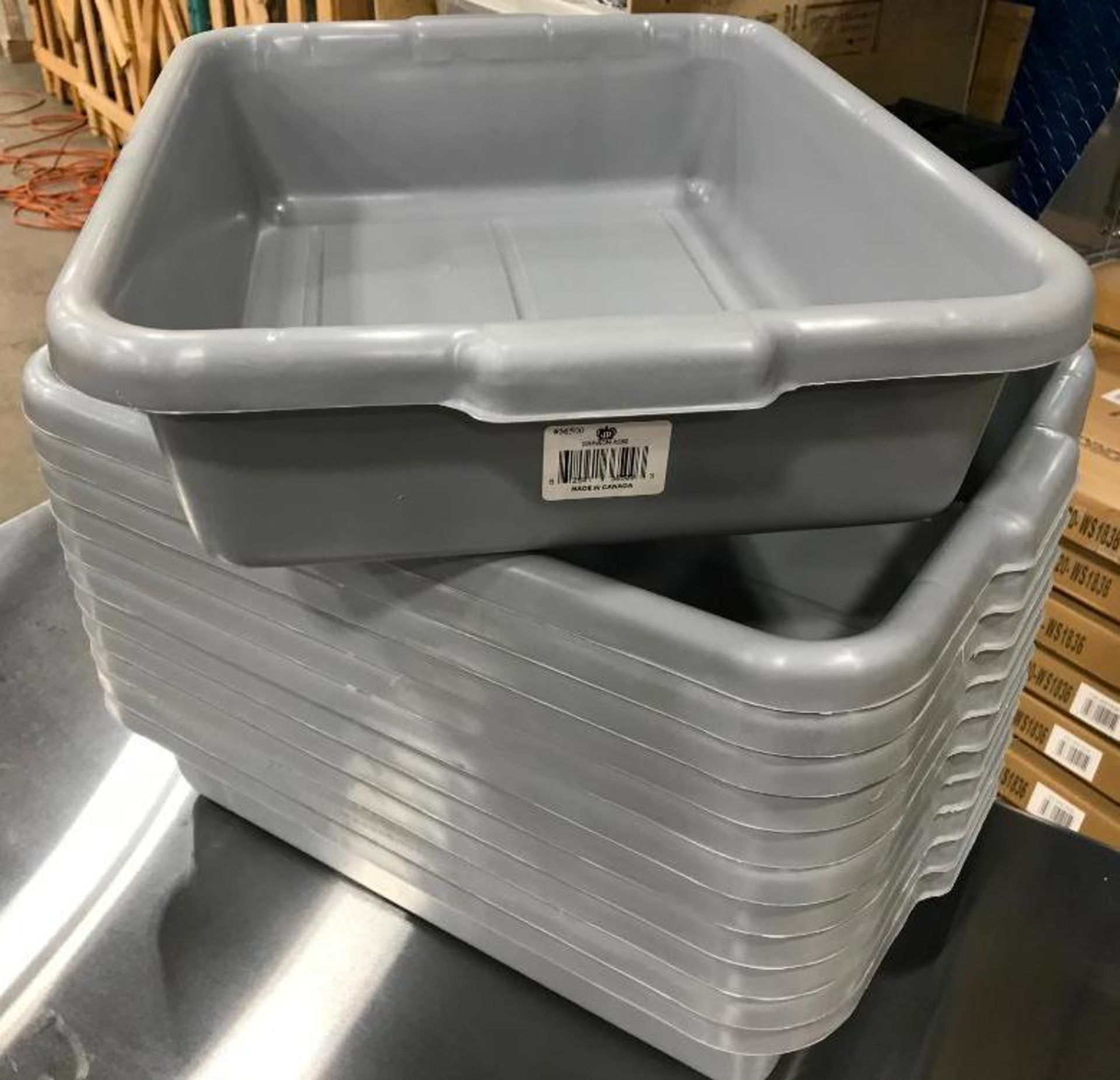 22" X 15.75" X 5.25" HEAVY DUTY GREY POLY TOTES, JR 36500 - LOT OF 12 - NEW - Image 2 of 2