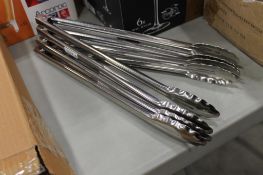 16" STAINLESS STEEL UTILITY TONGS, JOHNSON ROSE 3976 - LOT OF 4