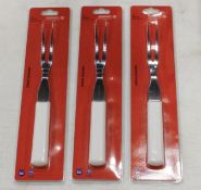 MUNDIAL 12" STAINLESS STEEL POT FORK, - LOT OF 3 - W5654-12 - NEW