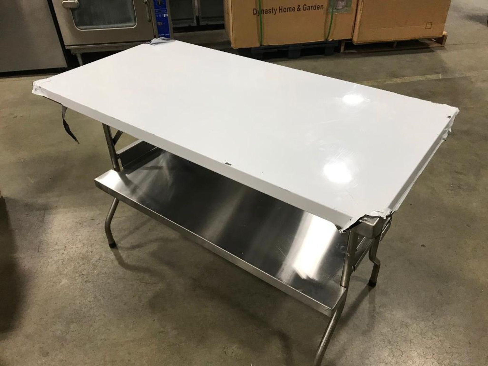 48" X 24" STAINLESS STEEL FOLDING TABLE - Image 6 of 7