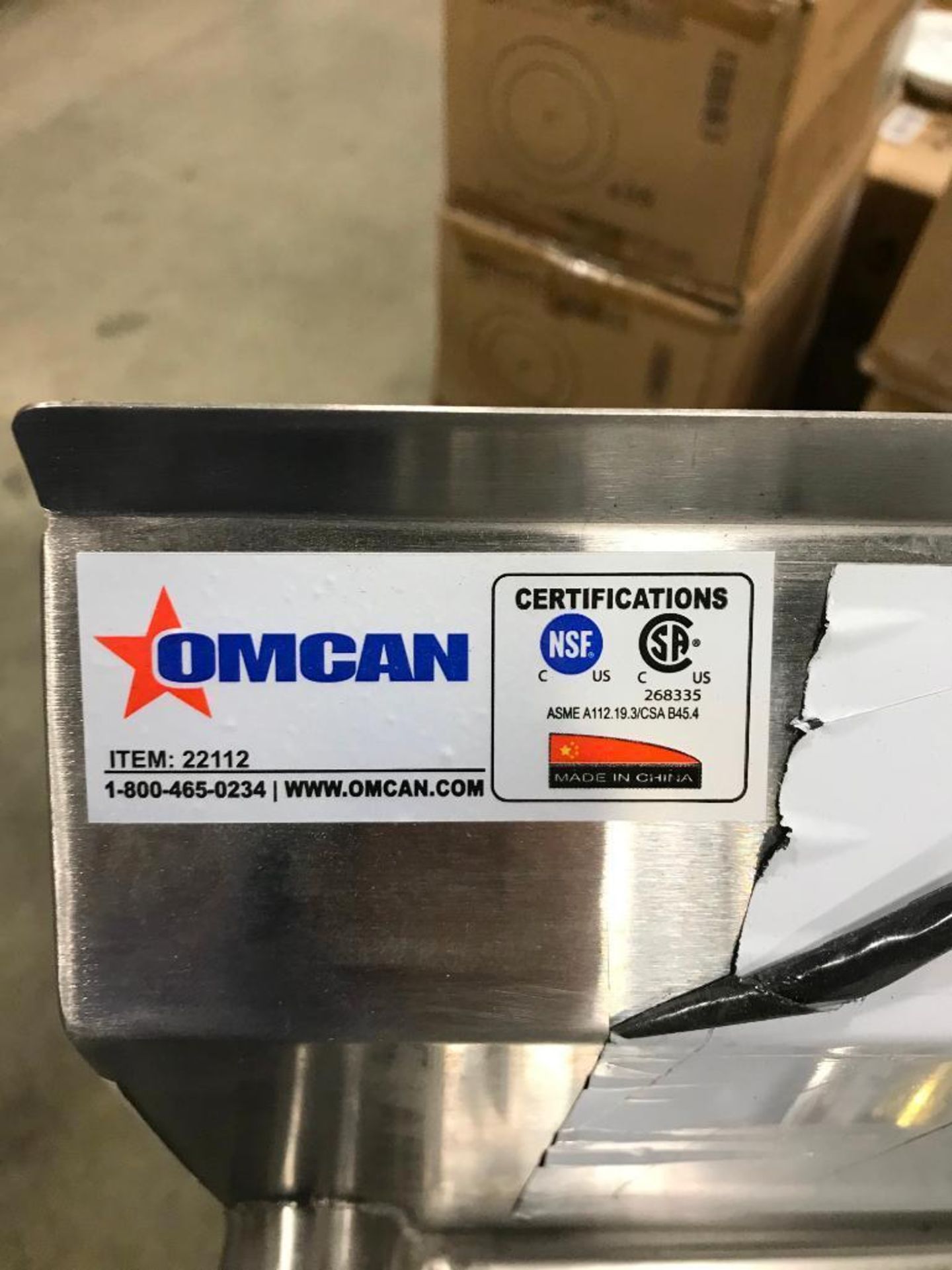SINGLE POT SINK WITH CORNER DRAINS - OMCAN 22112 - OVERALL DIMS 24" X 28" X 40" - Image 2 of 6