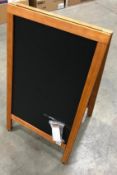 33.5" x 19.75" MAHOGANY A-FRAME SIDEWALK MENU CHALKBOARD