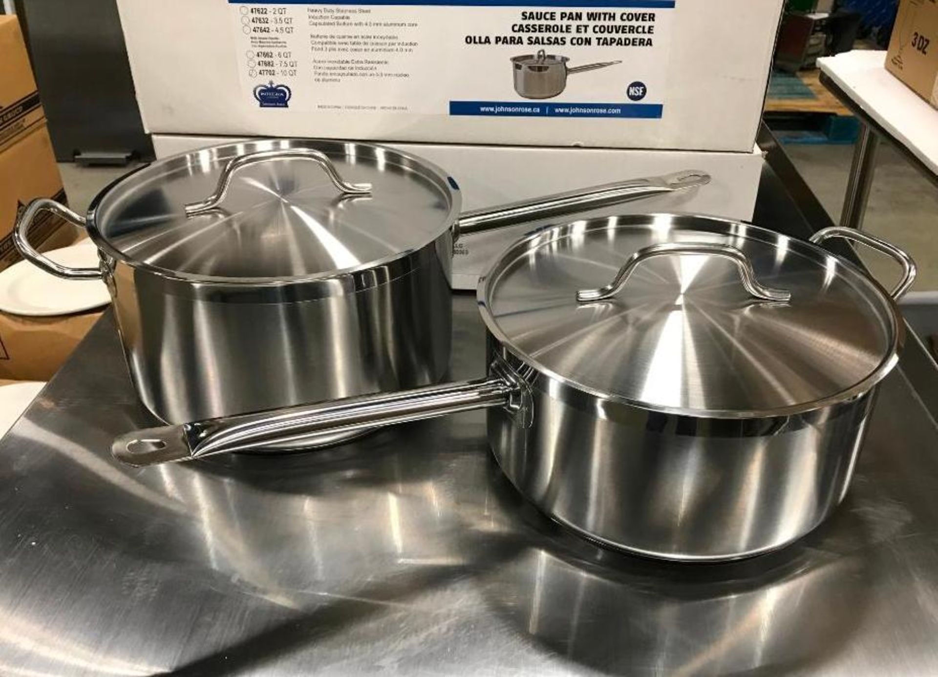 10QT & 7.5QT HEAVY DUTY STAINLESS SAUCE PAN SET INDUCTION CAPABLE - NEW