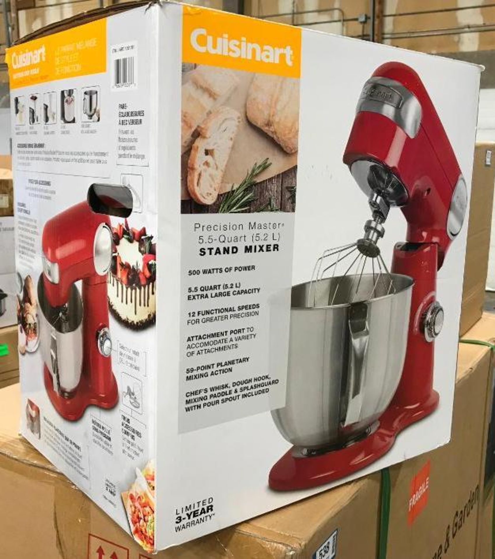 CUISINART PRECISION MASTER 5.5QT RED STAND MIXER - Image 4 of 4