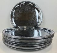 14" ROUND SERVING TRAYS - LOT OF 12 - JOHNSON ROSE 47014 - NEW