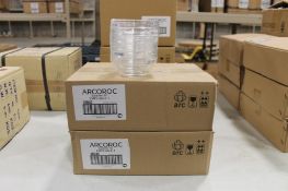 2 CASES OF ARCOROC 3.5" CLEAR GLASS STACKING SALAD BOWLS, 12 OZ - 36 PER CASE - NEW