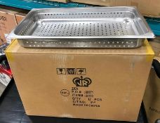 CASE OF 12 - FULL SIZE 2.5" DEEP STAINLESS STEEL PERFORATED INSERT, JOHNSON ROSE 58103 - NEW