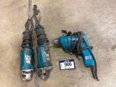 Lot of (2) Makita Electric Angle Grinders and (1) Electric Drill