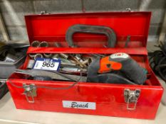 Beach Tool Box w/ Asst. Tools including Sockets, Files, Wrenches, Screwdrivers, etc.