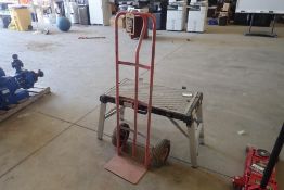 Lot of Maximum Multi-Purpose Collapsible/Mobile/Adjustable Work Support and 2-Wheel Hand Truck.