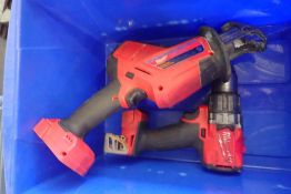 Lot of Milwaukee Hackzall Cordless Reciprocating Saw and Milwaukee 1/2" Cordless Drill.