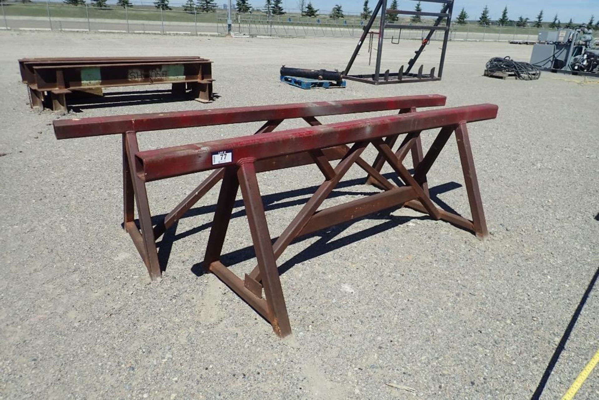 Lot of 2 Steel 102" Sawhorses.