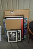 Lot of Asst. Framed Prints, Canvas Painting and Cork Boards.