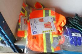 Lot of 14 Asst. Safety Vests- NEW, UNUSED.