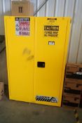 Justrite Sure-Grip EX Flammable Storage Cabinet w/ Asst. Shop Fluids.