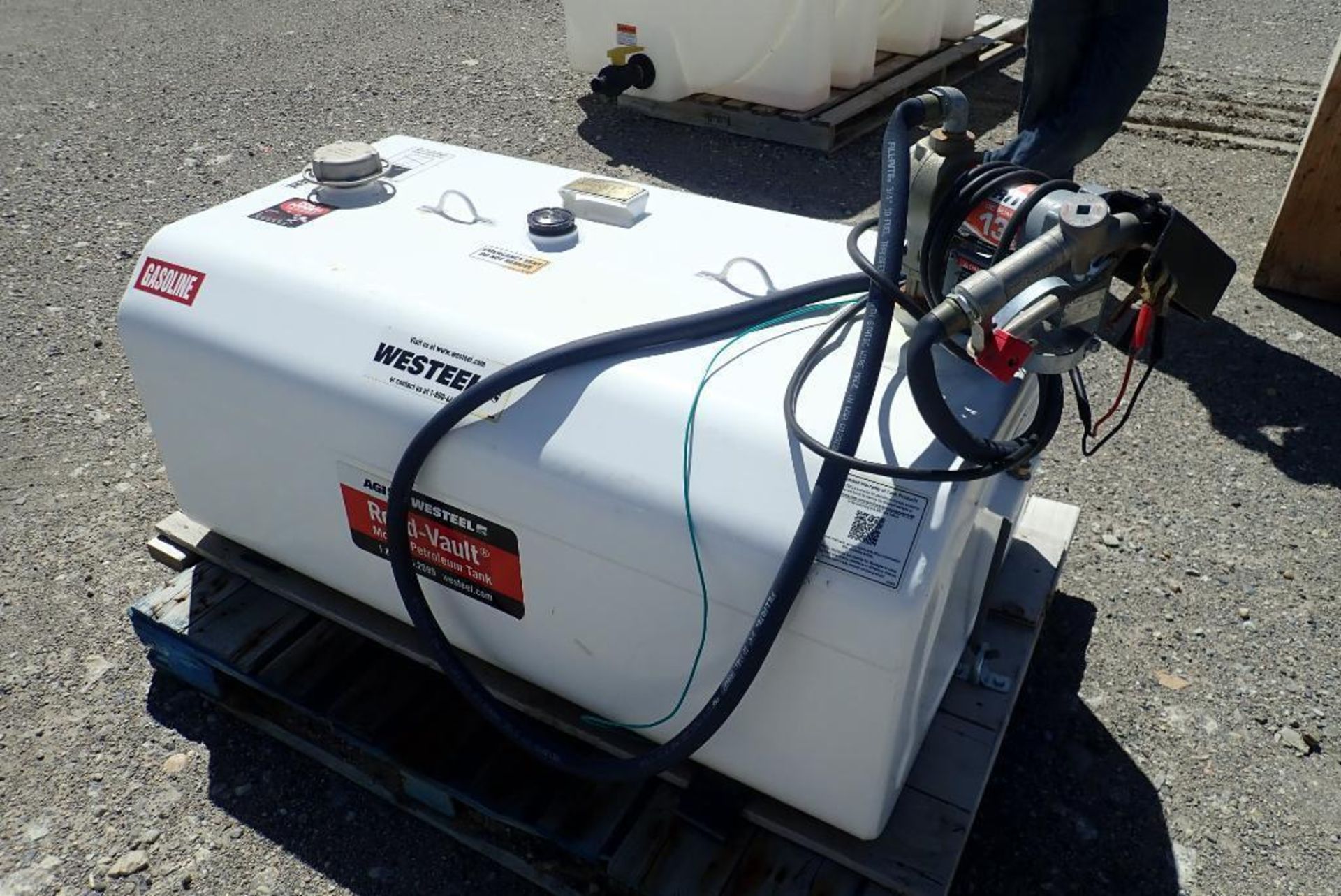 2019 Westeel 435L Gas Fuel Tank w/ Fill-Rite 12V Electric Pump.