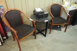 Lot of Round Side Table and 2 Side Chairs.