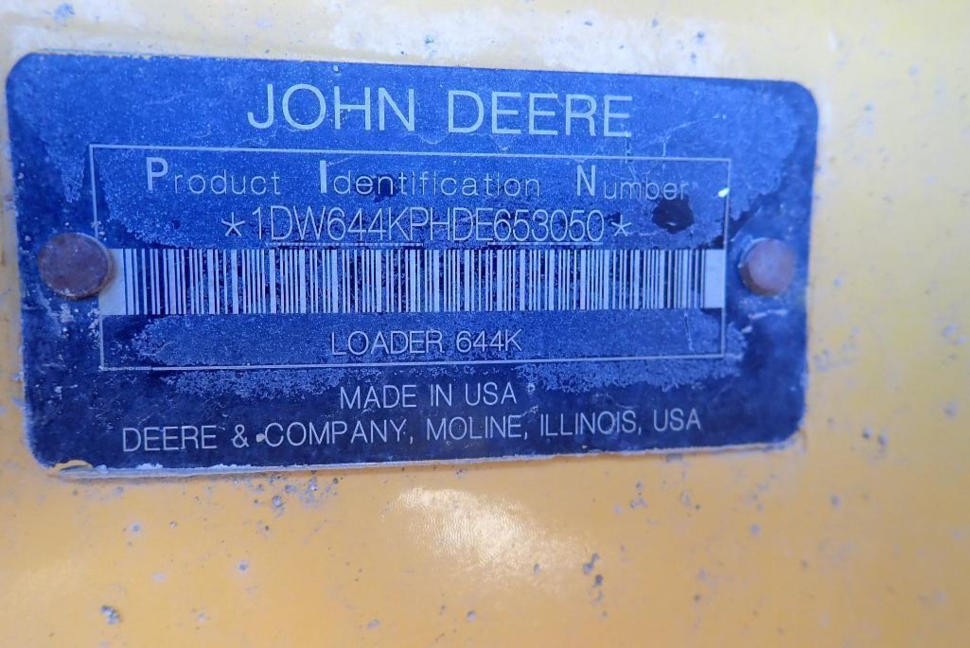 2013 John Deere 644K Articulating Wheel Loader. SN 1DW644KPHDE653050. NOTE: REMOVAL AUG 17TH. - Image 12 of 12