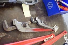 Lot of Ridgid Aluminum 14" and 24" Offset Pipe Wrenches.