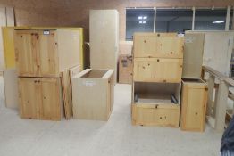 Lot of 13 Asst. Upper and Lower Birch Cabinets.