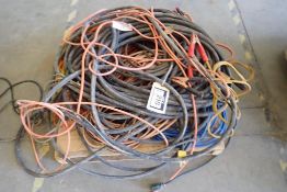 Lot of Asst. Cable, Extension Cords and Jumper Cables.