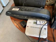 Lot of Fellowes Callisto 125 Laminator and Brother P-Touch D400 Label Maker.