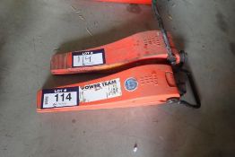 Lot of 2 Power Team HS3000 1 1/2-Ton Hydraulic Flange Spreaders.