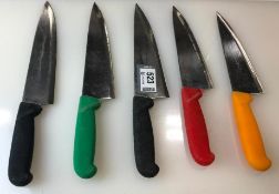 LOT OF 5 USED SHARPENED KNIVES