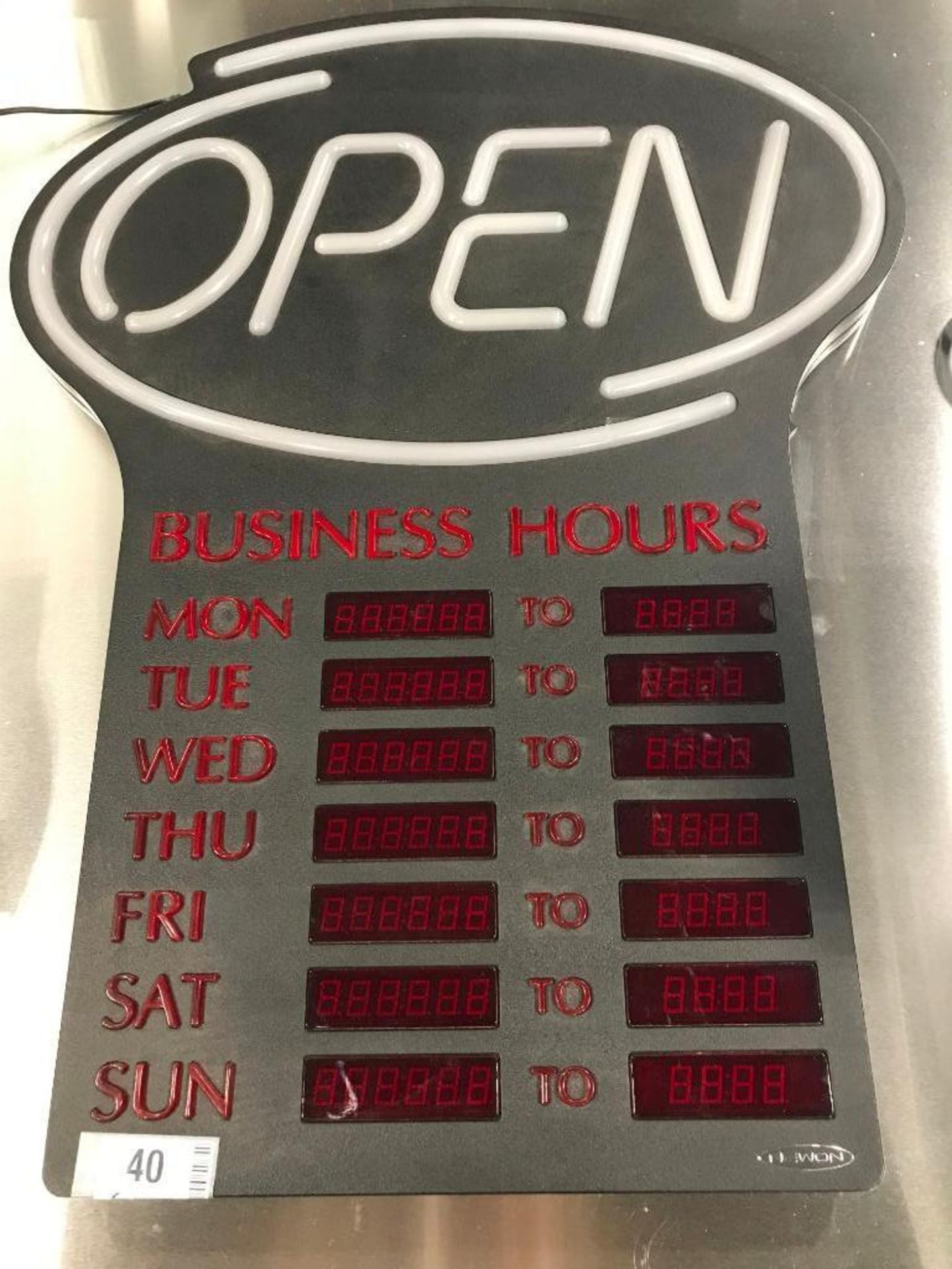 NEWON LED OPEN SIGN WITH PROGRAMMABLE BUSINESS HOURS AND FLASHING EFFECTS - Image 8 of 8