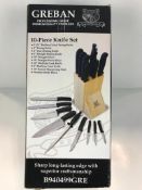 10 PIECE GREBAN BLOCK KNIFE SET - OMCAN 12887