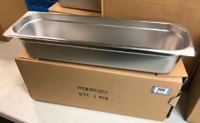 CASE OF 1/2 SIZE LONG 4" DEEP STAINLESS STEEL INSERT, JOHNSON ROSE 58214 - LOT OF 6 - NEW