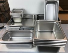 24 ASSORTED SIZE STAINLESS STEEL INSERTS - NEW