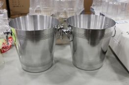 7.75" ALUMINUM CHAMPAGNE/ WINE BUCKET - LOT OF 2 - JOHNSON ROSE 7885 - NEW