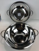 WINCO 8QT (14") STAINLESS STEEL COLANDERS, WINCO COD8 - LOT OF 2 - NEW