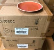 2 CASES OF CANYON RIDGE ORANGE 6 1/2" PLATES - 36/CASE, ARCOROC - NEW