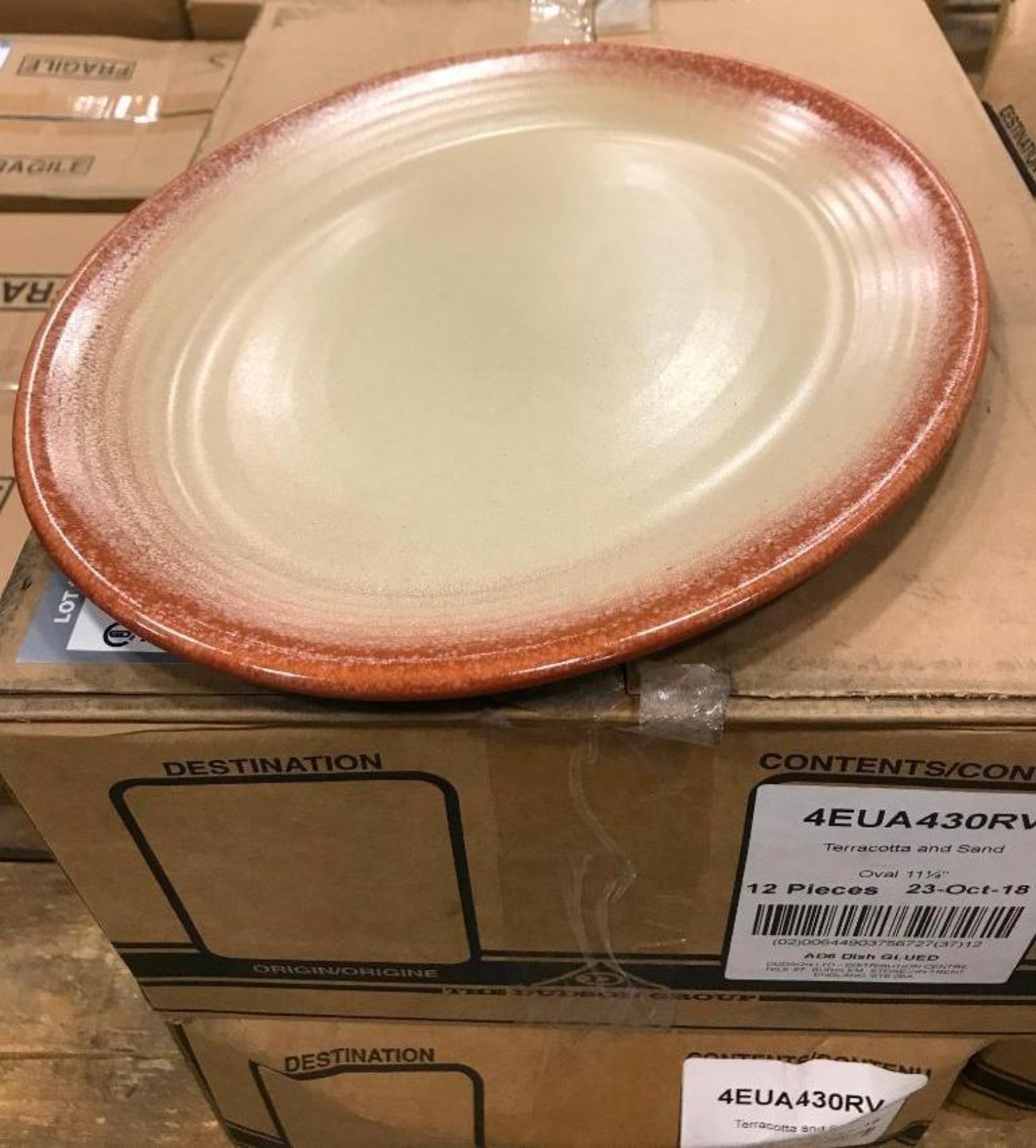 2 CASES OF DUDSON TERRACOTTA & SAND 11 1/4" OVAL PLATE - 12/CASE, MADE IN ENGLAND - Image 3 of 5