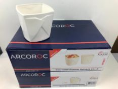 GOURMAND EXPRESS 28.75OZ PORCELAIN TAKEOUT BOWLS, ARCOROC N5987 - LOT OF 12 - NEW